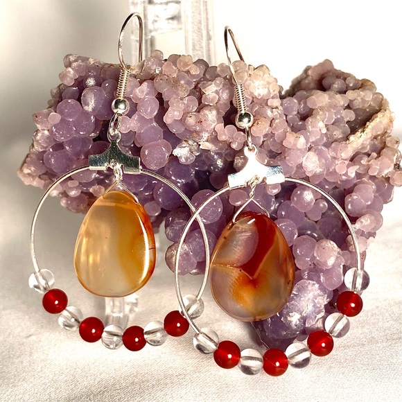 Jewelry - CARNELIAN Layered Hoops